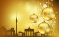 Berlin City Ã¢â¬â¹Ã¢â¬â¹silhouette , Golden Christmas Balls decorations